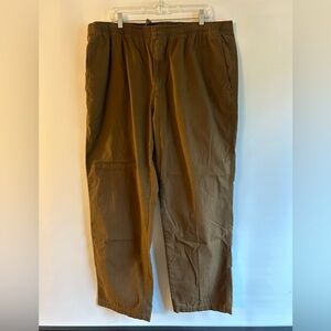 ORVIS MENS OLIVE KHAKI ELASTIC DRAWSTRING WAIST CASUAL PANTS SIZE 42